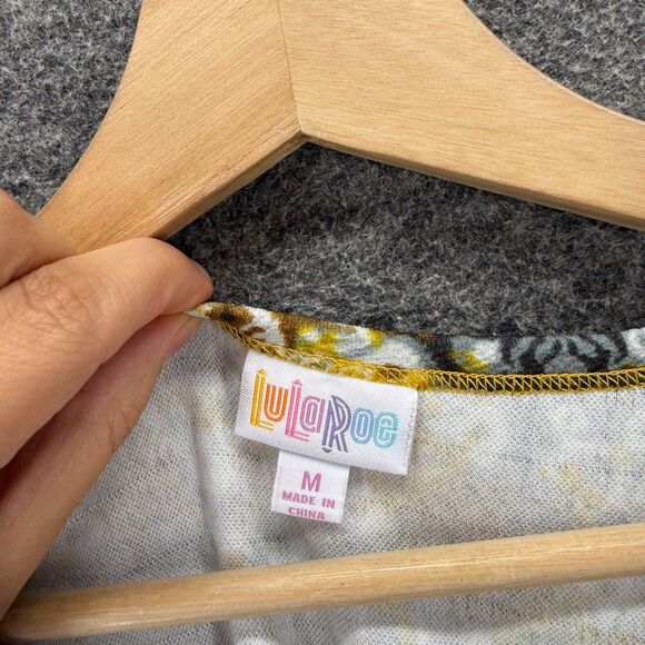 LulaRoe Dress Women M Medium Brown Geometric Shift Midi Short Sleeve Casual - Picture 3 of 7